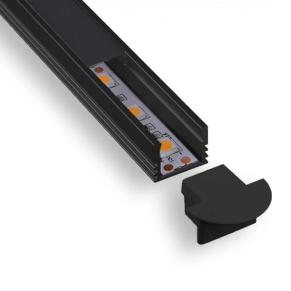 5/8" Deep Milky Cover Black Lens Aluminum Channel - Richee Lighting