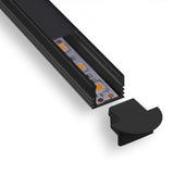 5/8" Deep Milky Cover Black Lens Aluminum Channel - Richee Lighting