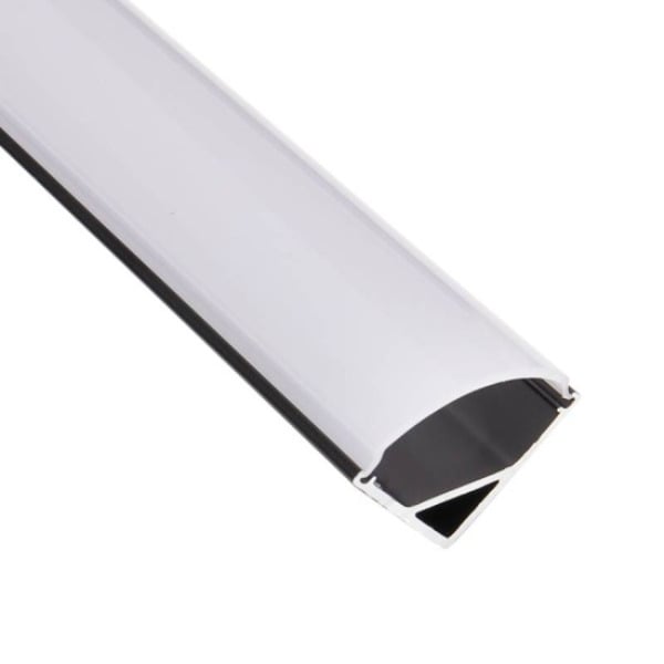 5/8" Black Angled Full Cover Aluminum Channel - Richee Lighting