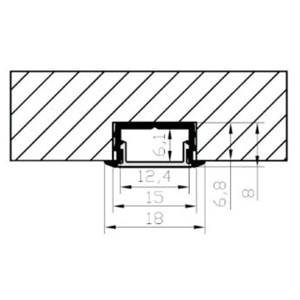 11/16" Recessed Black Aluminum Channel - Abba Lighting USA