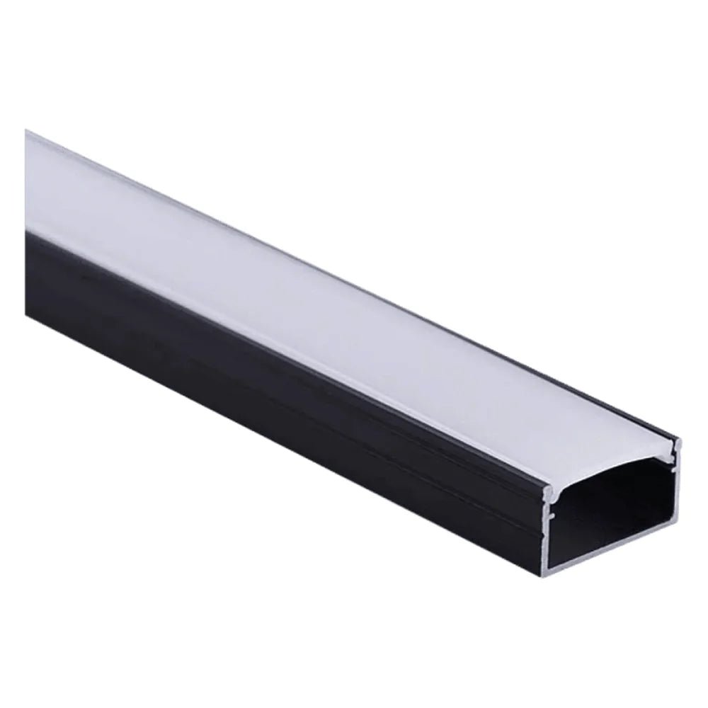 9/16" Low Profile Black Aluminum Channel - Abba Lighting USA