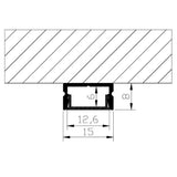 9/16" Low Profile Black Aluminum Channel - Abba Lighting USA