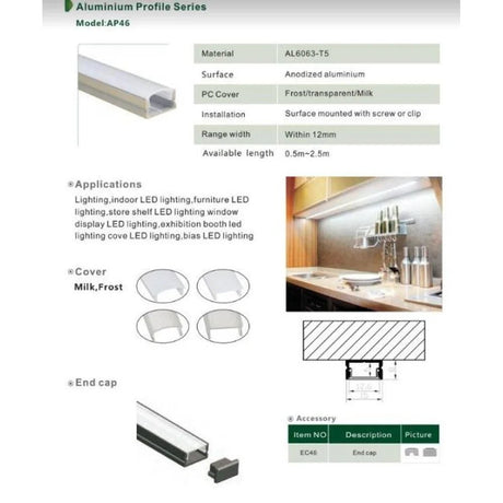 9/16" Slim Surface Mount Aluminum Channel - Abba Lighting USA