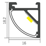 5/8" Milky Corner Aluminum Channel - Abba Lighting USA