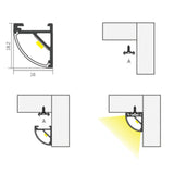 5/8" Milky Corner Aluminum Channel - Abba Lighting USA