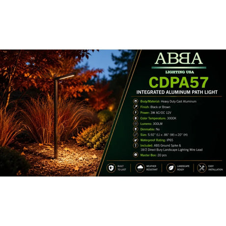 3W Slim Integrated Aluminum Path Light - Abba Lighting USA