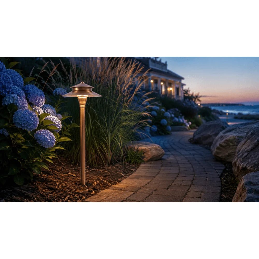 Natural Heavy Duty Cast Brass Outdoor Path Light- Abba Lighting USA