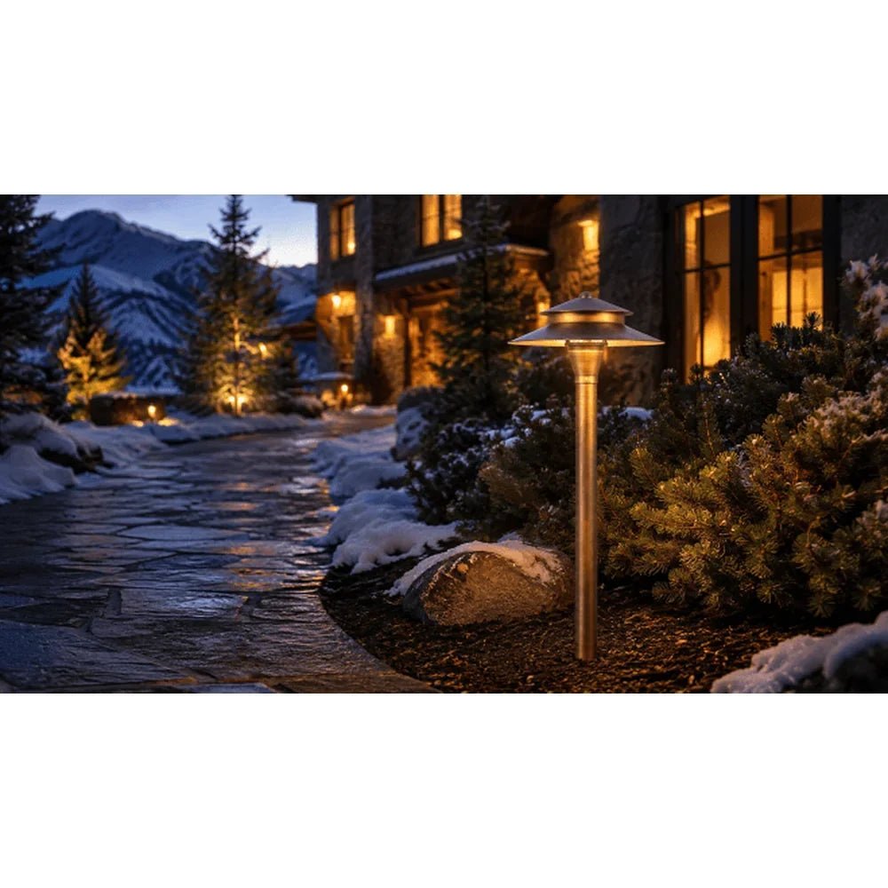 Natural Heavy Duty Cast Brass Outdoor Path Light- Abba Lighting USA