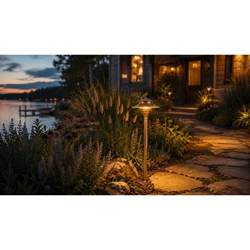 Natural Heavy Duty Cast Brass Outdoor Path Light- Abba Lighting USA