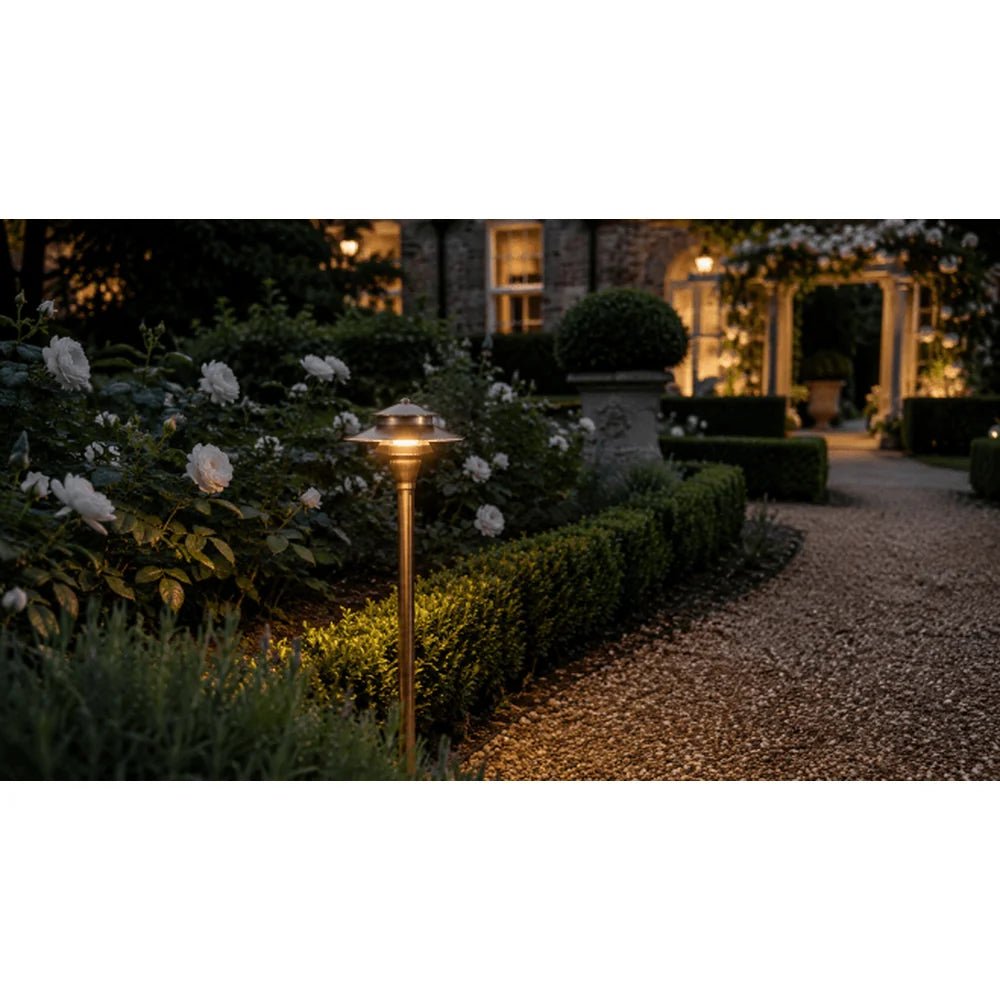 Natural Heavy Duty Cast Brass Outdoor Path Light- Abba Lighting USA