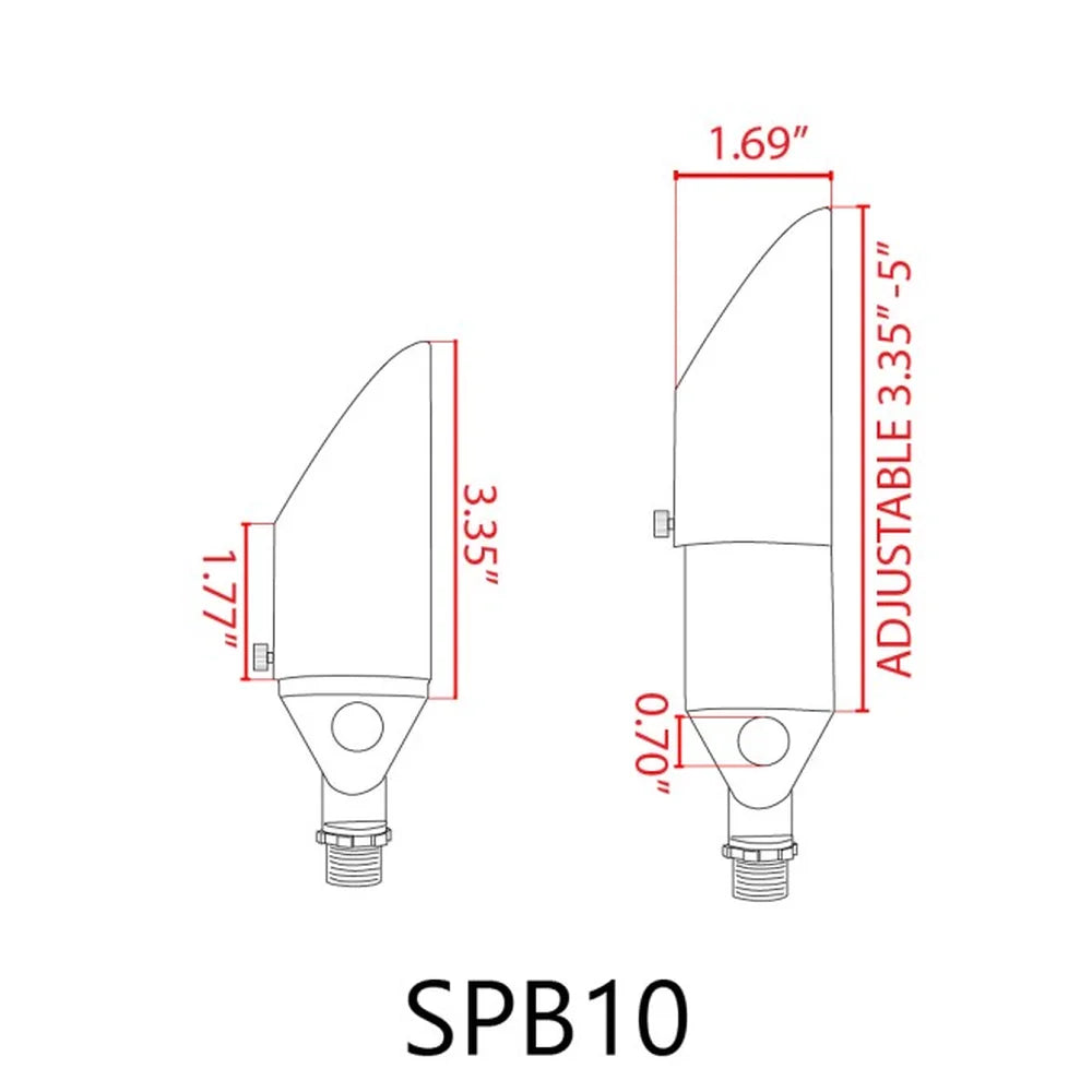 8W Integrated Bullet Cast Brass SPB10 Up Light  - Abba Lighting USA