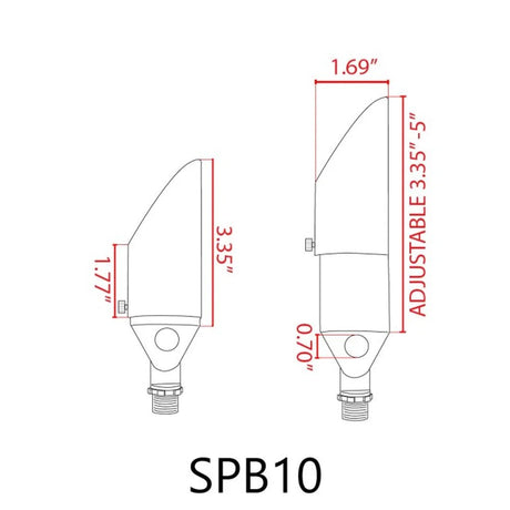 8W Integrated Bullet Cast Brass SPB10 Up Light  - Abba Lighting USA