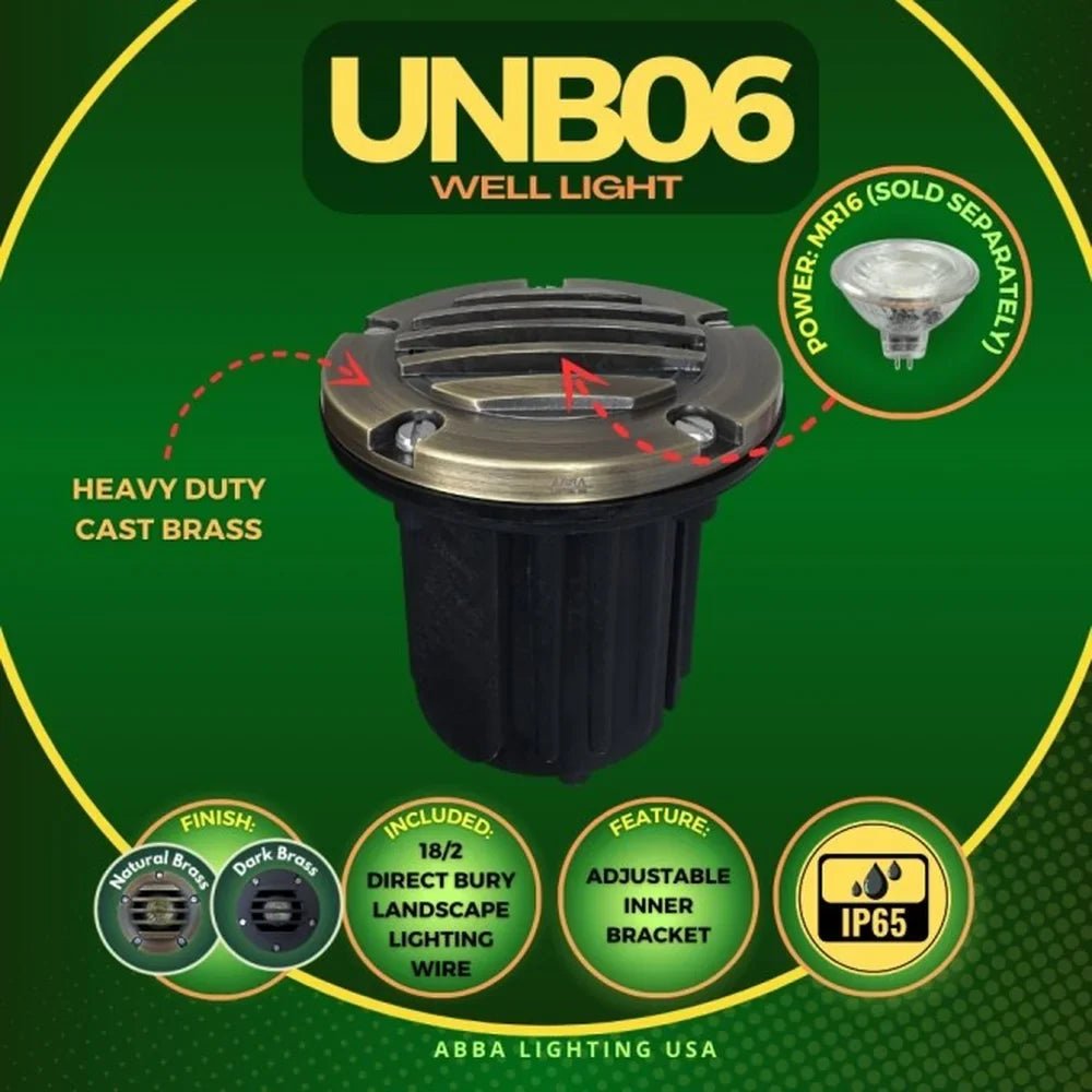 Brass Well Light with Grill Heavy Duty Outdoor - Abba Lighting USA