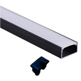 9/16" Low Profile Black Aluminum Channel - Abba Lighting USA