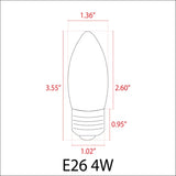 E26 4W LED Bulb 3000K/5000K Glass Long Life Outdoor - Abba Lighting USA