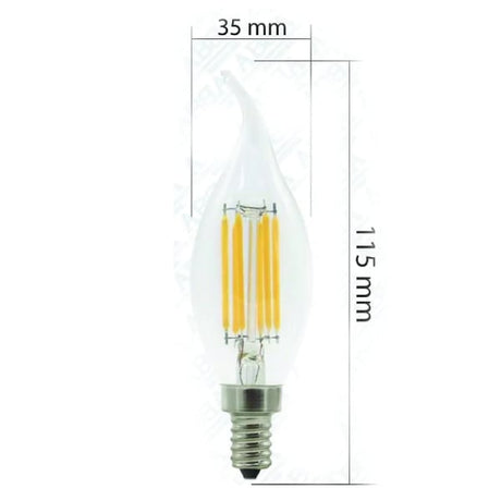 12V E12 3W Flametip LED Filament Bulb - Abba Lighting USA