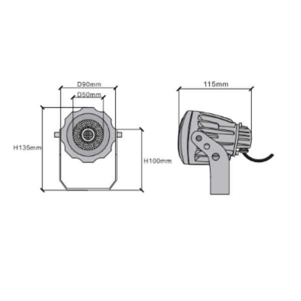 12W Tree Spot Light LED Up Light - Abba Lighting USA