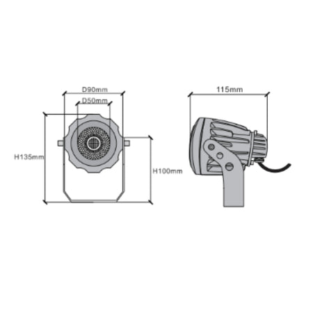 12W Tree Spot Light LED Up Light - Abba Lighting USA