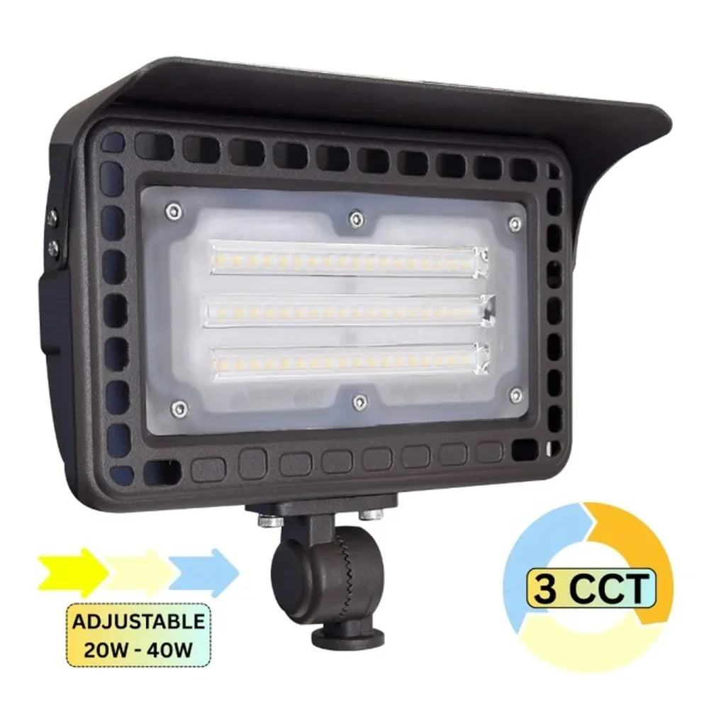 40W Integrated 3CCT Aluminum Flood Light Outdoor - Abba Lighting USA