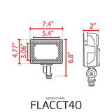 40W Integrated 3CCT Aluminum Flood Light Outdoor - Abba Lighting USA