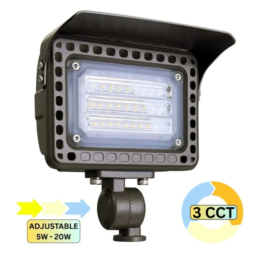 3CCT Adjustable Aluminum Flood Light 5W to 20W LED Outdoor - Abba Lighting USA