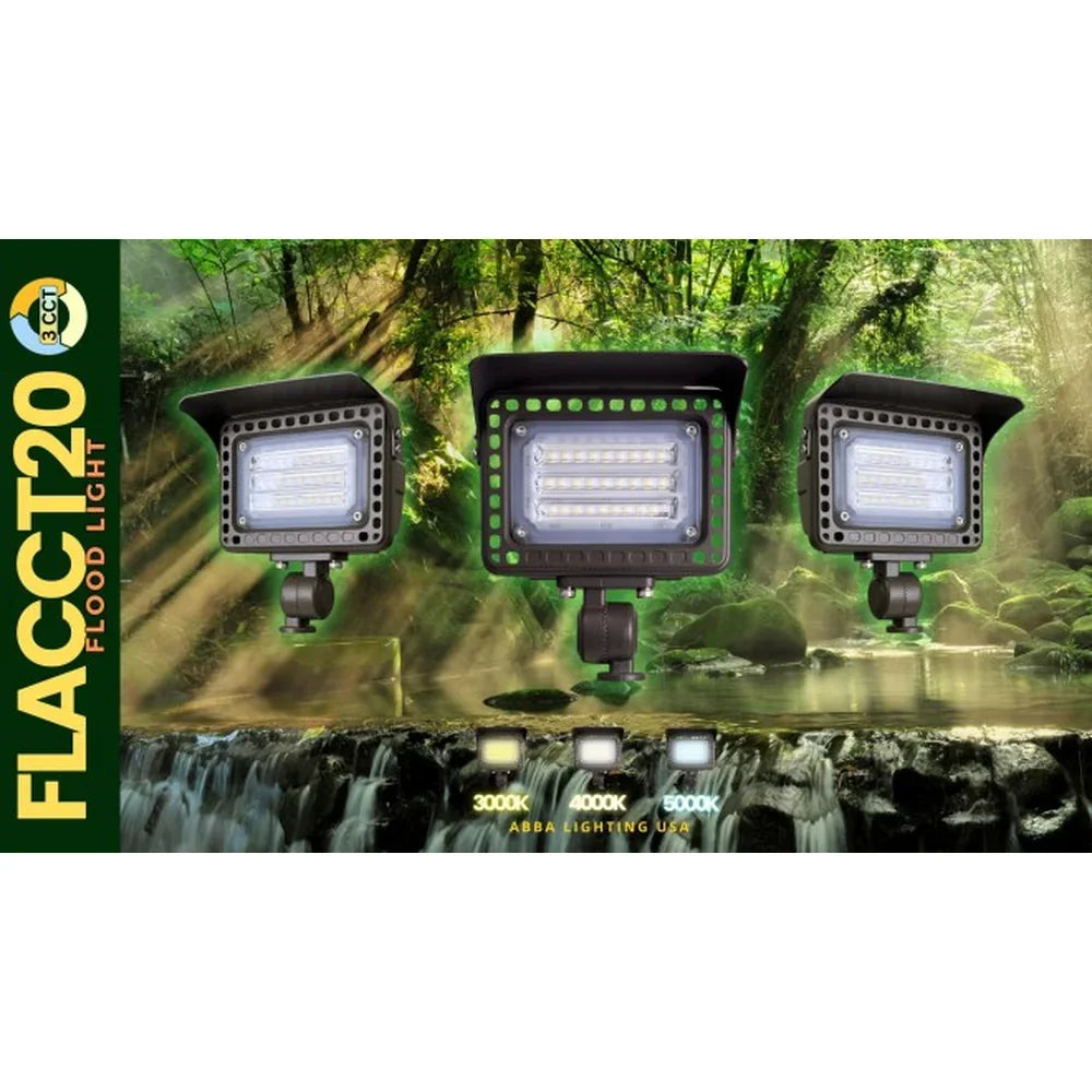 3CCT Adjustable Aluminum Flood Light 5W to 20W LED Outdoor - Abba Lighting USA