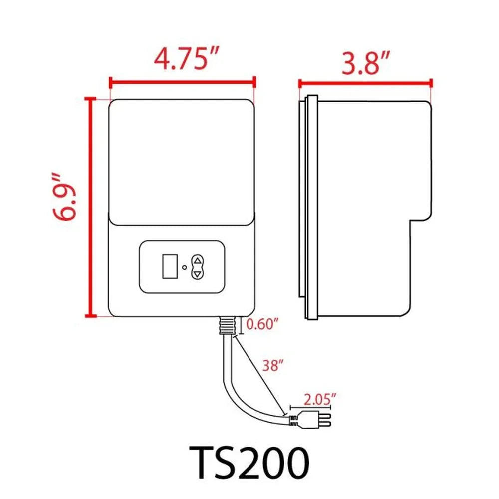 200W Digital Plastic Transformer Outdoor - Abba Lighting USA