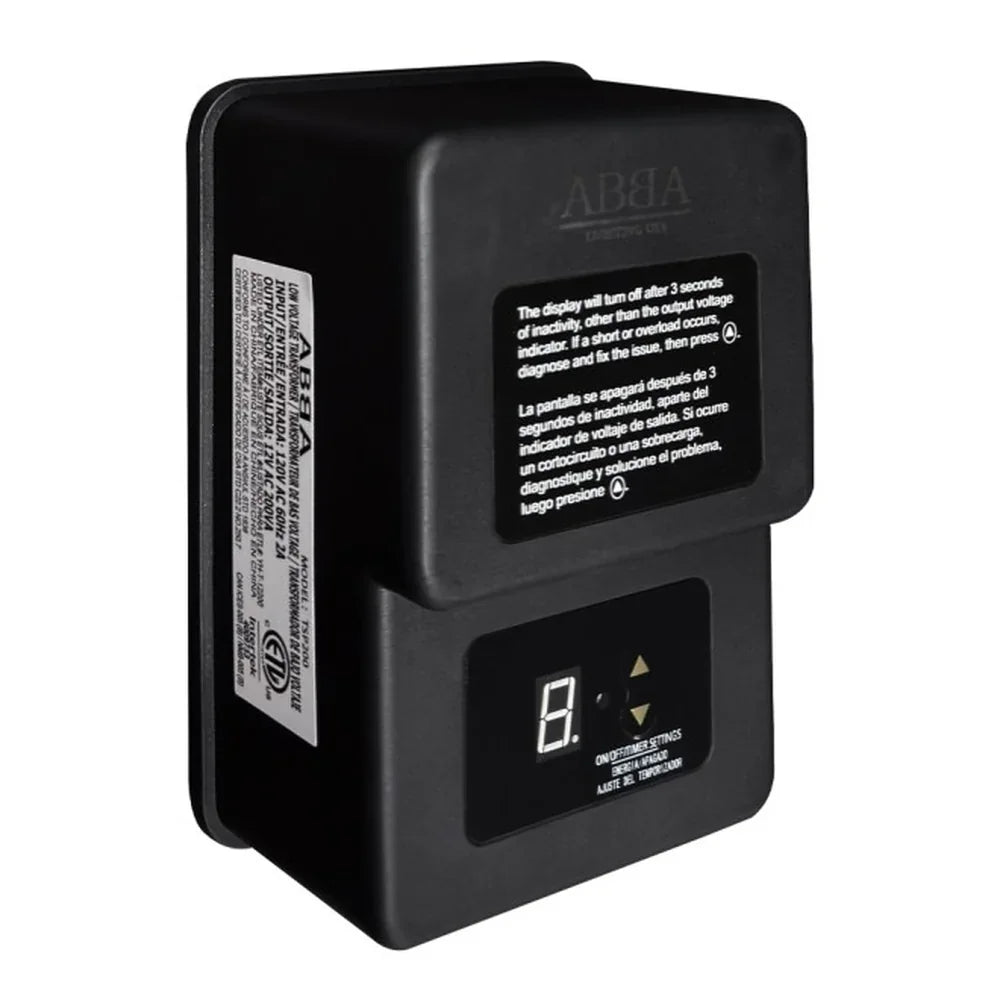 200W Digital Plastic Transformer Outdoor - Abba Lighting USA