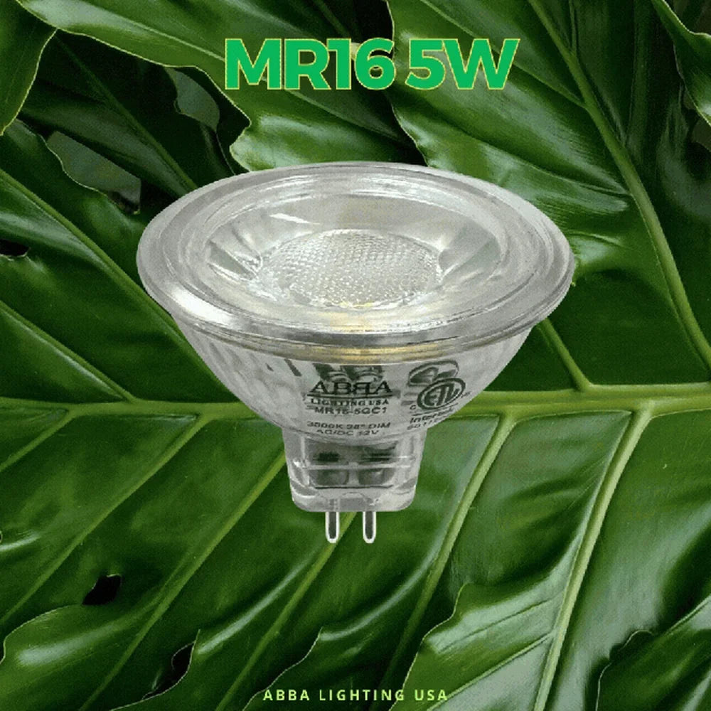 5W MR16 LED Bulb 38° IP65 Waterproof ETL Listed Outdoor - Abba Lighting USA