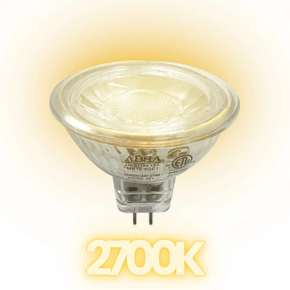 5W MR16 LED Bulb 38° IP65 Waterproof ETL Listed Outdoor - Abba Lighting USA
