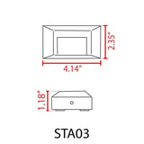 3CCT Aluminum Step/Deck Light Integrated LED Surface Mount, - Abba Lighting USA