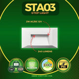 3CCT Aluminum Step/Deck Light Integrated LED Surface Mount, - Abba Lighting USA