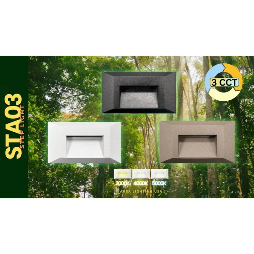 3CCT Aluminum Step/Deck Light Integrated LED Surface Mount, - Abba Lighting USA