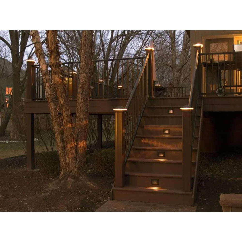 12V Brass Step Light Dark/Natural Finish Flush Mount Outdoor - Abba Lighting USA