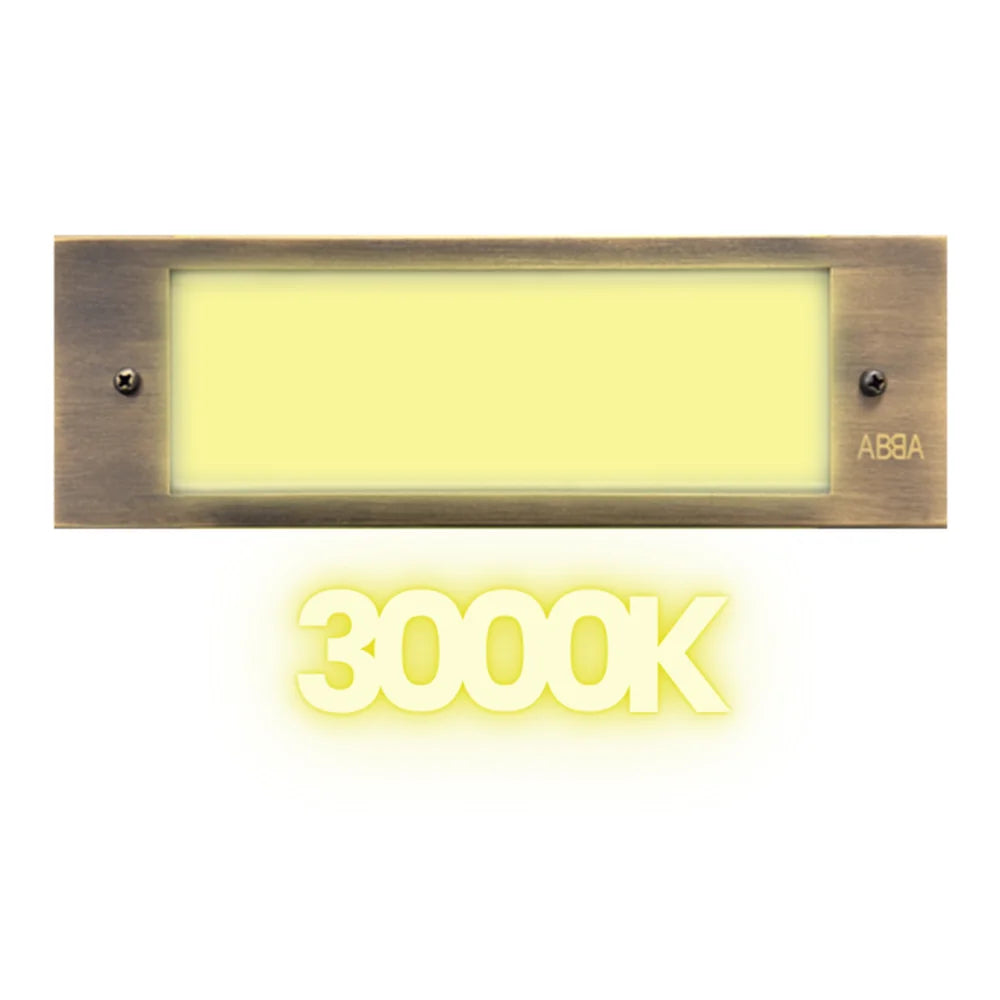 Integrated Brass Step Light 4W LED, 3000K, IP65 Waterproof - ABBA Lighting USA