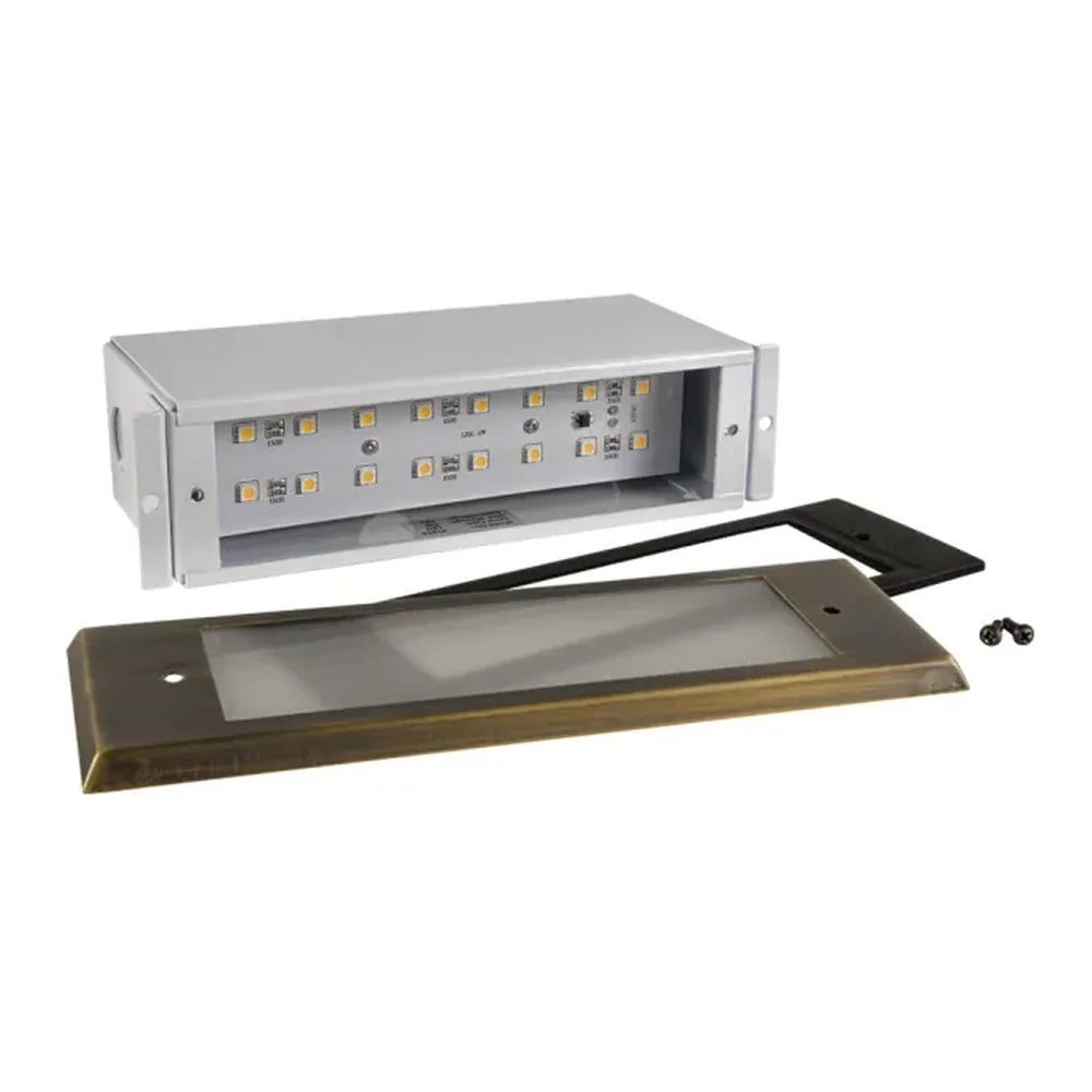 Integrated Brass Step Light 4W LED, 3000K, IP65 Waterproof - ABBA Lighting USA