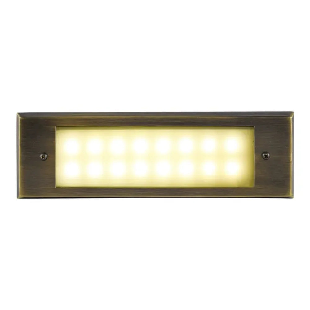 Integrated Brass Step Light 4W LED, 3000K, IP65 Waterproof - ABBA Lighting USA