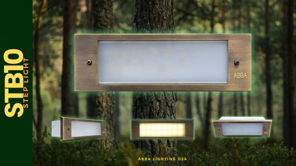 Integrated Brass Step Light 4W LED, 3000K, IP65 Waterproof - ABBA Lighting USA