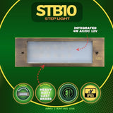 Integrated Brass Step Light 4W LED, 3000K, IP65 Waterproof - ABBA Lighting USA