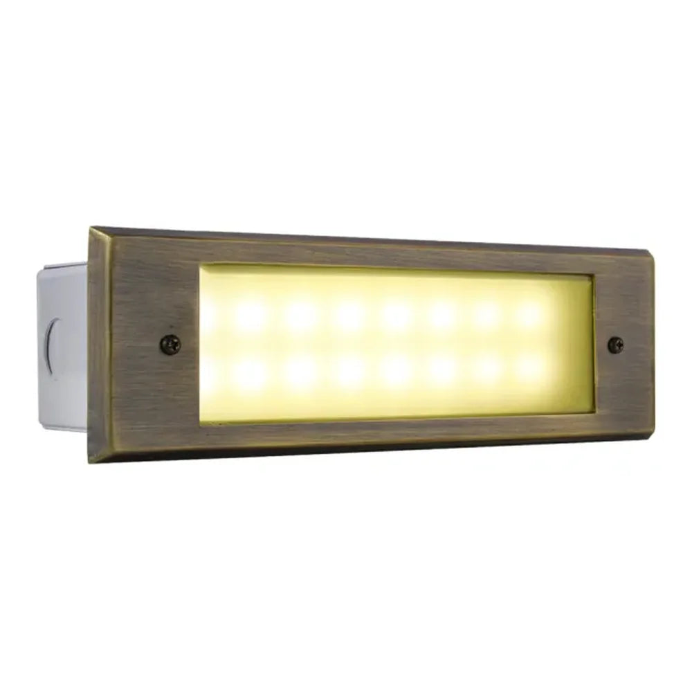 Integrated Brass Step Light 4W LED, 3000K, IP65 Waterproof - ABBA Lighting USA