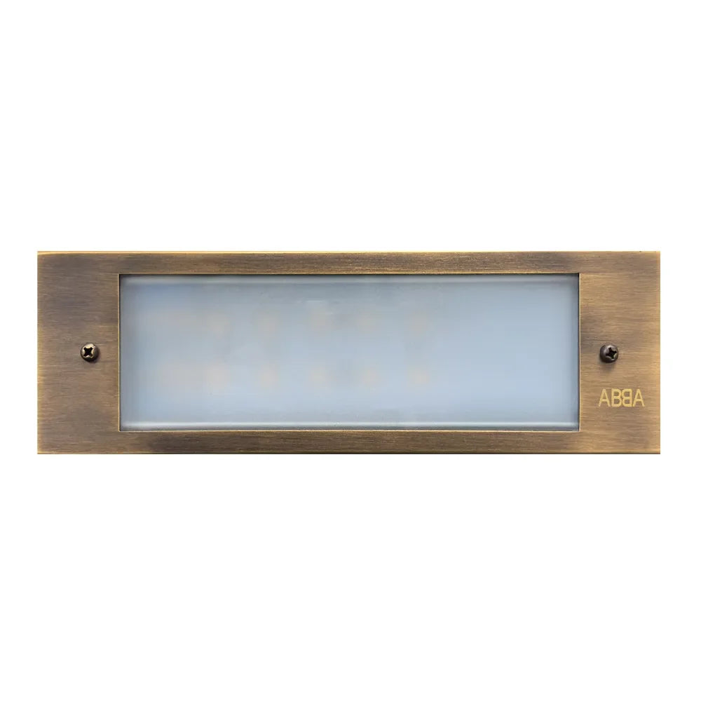 Integrated Brass Step Light 4W LED, 3000K, IP65 Waterproof - ABBA Lighting USA