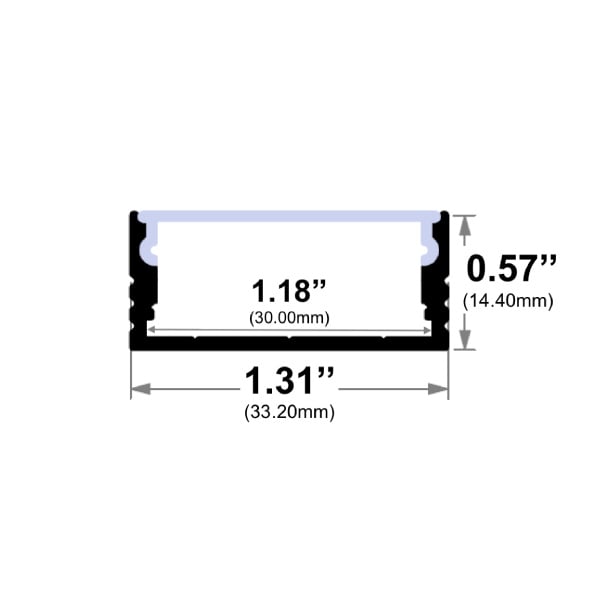 1-5/16" Slim Line 8' LED Channel - Alberko