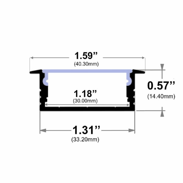 1-9/16" Slim Line Winged 10' LED Channel - Alberko