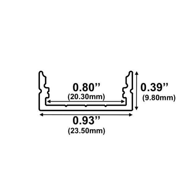 1" Low Profile Slim Line 10' LED Channel - Alberko