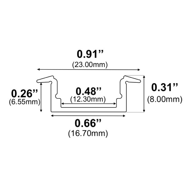 15/16" Recessed Low Profile Slim Line 10' LED Channel - Alberko