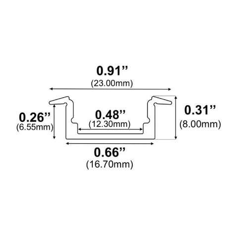 15/16" Black Shallow Recessed 8' LED Channel - Alberko