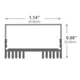 1 1/8" Square Top 8' LED Channel - Alberko