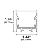 1-1/2" Square Surface Black Lens LED Channel 10ft - Alberko