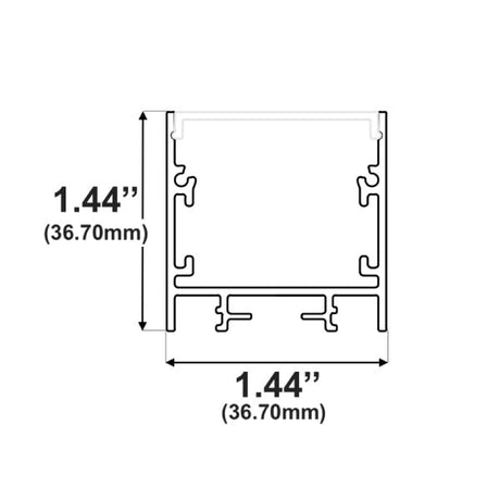 1-1/2" Square Surface Black Lens LED Channel 10ft - Alberko