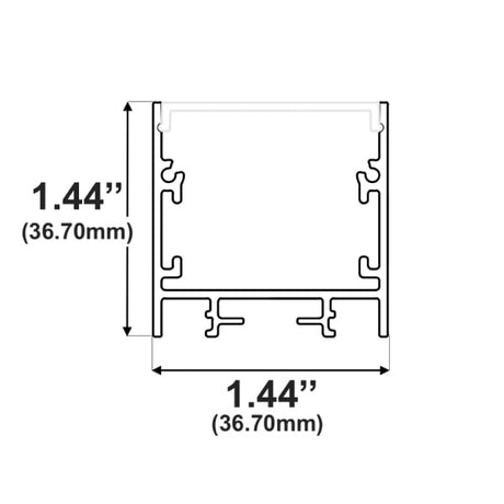 1-1/2" Square Surface / Pendant 10' Black LED Channel - Alberko